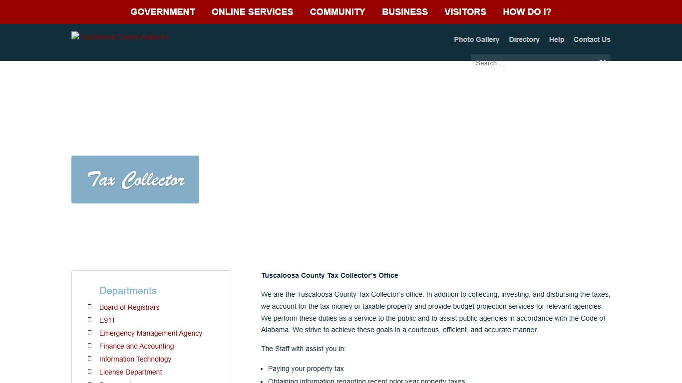 Tax Collector - Tuscaloosa County Alabama